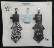 Package of 3 - Cleaning Cloths, includes hook and empty 2 ml spray bottle (NEW)