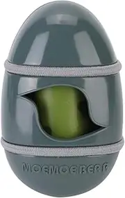 Plastic Pet Garbage Box Egg Shape with Rubbish Bag Elastic Band for Cat Small Dog (Dark Green)