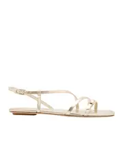 Square toe flat sandals 36 Nude