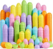 JOYIN 3.15" Pastel Easter Eggs, 100PCS Large Plastic Eggs, Empty Colorful