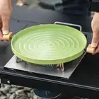 Grill Pan Barbecue Grill Plate Frying Pan Round Camping Griddle Plate for Travel