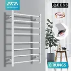 Wall Mount Square Stainless Steel Electric Heated Towel Rail Rack Warmer 8 Rungs