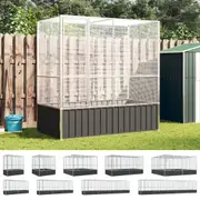 Aviary with Extension Budgie Finch Pigeon Cage Parrot House Silver Steel vidaXL