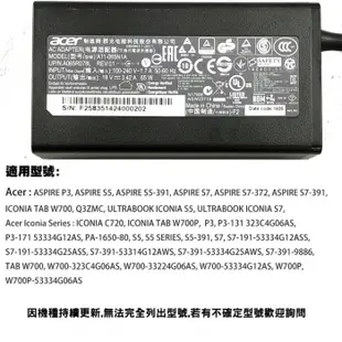 全新 ACER 宏碁 19V-3.42A 65W 變壓器 電源供應器 ASPIRE S5-391 S7-391