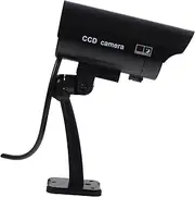 GAROZATION Dummy High Simulation CCTV Outdoor Camera Design Bracket Realistic Flashing Led Light for Home and