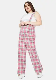 Always Take My Lead Suspender Plaid Pants