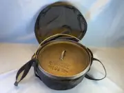 WENZEL 1887 Cast Iron Dutch Oven Roaster Camping w/ Handle 12" Trivet & Case