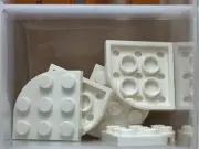 LEGO Parts - White Plate, Round Corner 3 x 3 - No 30357 - QTY 5