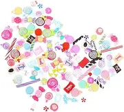 TEHAUX Assorted Resin Flatback Charms 60 Pieces Candy Sweets DIY Decorations for Craft Home Decor