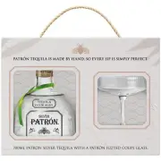Patron Silver Tequila & Glass Coupe Gift Pack