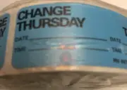 ONE ROLL (500/RL) CHANGE LABLES BLUE /THUR
