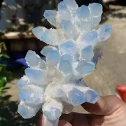 1.15LB New find sky blue phantom quartz crystal cluster mineral sample