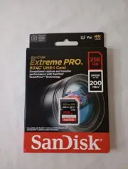 SanDisk 256GB Extreme PRO UHS-I U3 V30 200MB/s SDXC Memory Card 4K UHD for Video
