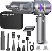 [Lyiazsoy] Car Vacuum Cleaner,22000PA High Power Mini Vacuum Cleaner,Rechargeable Handheld Vacuum,Portable Cordless Compressed Air Duster Air Blower for Car Home (Purple)