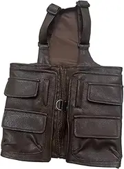 Pet Leather Vest with Zipper for Small and Medium Dogs(Medium)