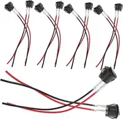 LIGHTAOTAO 10pcs Car Ac Switch Replacement Rocker Button Gadgets Six-pin Metal Button Low Voltage Black Nickel-plated Brass