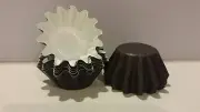 50 COUNT BROWN CUPCAKE LINERS SMALL SIZE FLUTED BRIOCHE