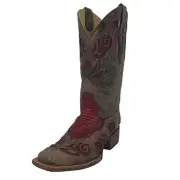 CORRAL Women's Teju Lizard Inlay Square Toe Cowgirl Boots A2619