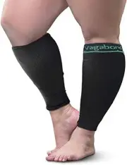 Vagabond Wide Calf Plus-Size Graduated Compression Socks Sleeves 3X-Large Black