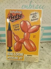 Schylling Toys Retro Balloon Animal Modeling Kit Ballons and Air Pump Set