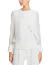 Misook Chiffon Overlay Blouse