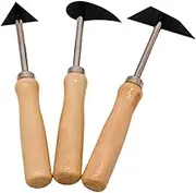 Set of 3 Pottery Trimming Knives for Clay Sculpture with Wooden Handles