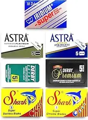 Astra-Derby-Feather-Voskhod 40 Quality Double Edge Razor Blades Sampler (7 different brands)
