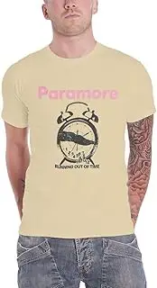 [Rock Off officially licensed products] Paramore T Shirt Running out of Time Clock Official Unisex Sand XXL