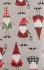 Christmas Vinyl Tablecloth Cute Santa Clause Gnomes in Plaid Happy Holidays New