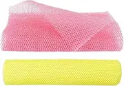 AUEFUDQ Pack of 2 African Mesh Sponge Exfoliating Net African Body Washer Bath Cloth Wash Cloth Shower Body Back Scrubber Skin Smoother for Home Use (Peach Pink, Creamy)