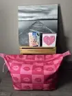 BENEFIT Pink Zip Logo Makeup Bag & 3 Primer Pros PORE Professional Set NWOT