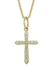 14K Diamond .08 ct. Cross Necklace