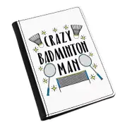 Crazy Badminton Man Stars Passport Holder Cover Case Wallet Funny Sport