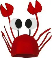 Crab Hat Set- Funny Party Hats Dress Up Crazy Theme Party Roleplay Hats Set Novelty 3D Crab Hat for Unisex