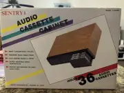 Vintage Sentry Audio Cassette Cabinet 36 Tape Case 3 Drawer Storage Faux Wood