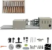 6 in 1 Multifunction Mini Lathe, DIY Grinding Polishing Beads Wood Drill Rotary Tool with 7 Speed Adjustment, Standard Set Wood Model Making for Carving Grinding Wood