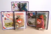 TY Beanie Babies McDonalds Dinosaur Trio Set - Bronty, Rex & Steg