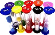 Folpus 10x Mini Hourglass Sand Timer Small Hourglass 10/15/20/30S and 1/2/3/4/5/10Mins for Kitchen Exercising Classroom Home Cooking