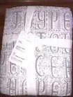 Pottery Barn Gray Peace On Earth Percale Cotton Sheet Set Full Organic Christmas