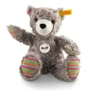 STEIFF Original Lucky Teddy Bear Gray/Brown Booklet Attached Retired Rare NWT