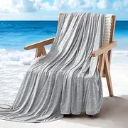 Sleep Zone Nanotex Cooling Blanket for Hot Sleepers, Double-Sided Cold Blanket, Summer Blanket Queen Size, Ultra-Cool Lightweight Breathable Blanket for Bed (Grey, 90''x90'')