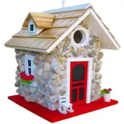 Cottage Hanging Bird House for Outside with Rope Similation Bird Feeder House