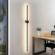 ZMH LED Wall Light Black 100 cm Long Indoor Wall Lamp Living Room Swivelling Minimalist Night Lamp Warm White 3000 K Bed Lamp 8 W for Bedroom Living Room Hallway Study Staircase