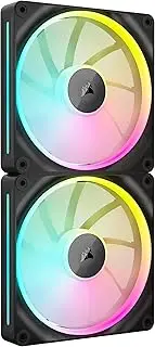 CORSAIR iCUE Link LX140 RGB 140mm PWM Fan Dual Pack – Dual Light Loops – Includes iCUE Link System Hub – CORSAIR AirGuide Technology – Black