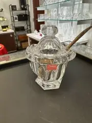 BACCARAT MUSTARD/JAM JAR/palmwood spoon