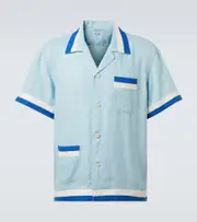 [Bode] Bode Seedling Stripe linen shirt UK 16 blue
