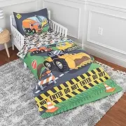 Todays Kids Under Construction Toddler Bedding Set for Boys - 4-Piece Toddler Bed Comforter Sets for Boys, Reversible Comforter & Pillowcase, Flat Sheet, Fitted Sheet, Breathable & Soft Microfiber