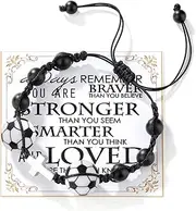 Soccer Football Basketball Baseball Volleyball Bracelet Gifts for Boys Players Team for Birthday/Valentines Day/Graduation/Back to School for Son Grandson with Message Gift Card