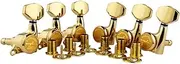 [guyker] 6 x Guitar Locking Tuners (6 Left Handd) - 1:18 Ratio Lock String Tuning Key Pegs Machine Heads with Hexagonal Handle Replacement for LP SG Style Electric, Folk or Acoustic Guitars - Gold