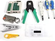 RJ45 RJ11 Crimper Cable Tester Cutter Punch Tool Network Kit Set - Convenient and Efficient Network Tool Set